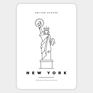 New York Minimal Black Line Design Magnet